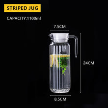Load image into Gallery viewer, 0.5-1.1L Clear Carafe For Juice Jugs Plastic Water Pitcher Cold Milk Coffee Wine Beverage Iced Tea Pot/ Kettle With Lid / Handle