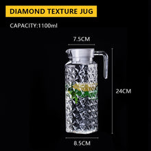 Load image into Gallery viewer, 0.5-1.1L Clear Carafe For Juice Jugs Plastic Water Pitcher Cold Milk Coffee Wine Beverage Iced Tea Pot/ Kettle With Lid / Handle