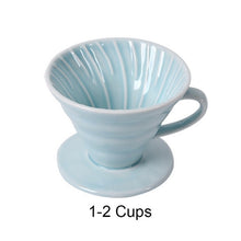 Load image into Gallery viewer, Ceramic Coffee Dripper Engine V60 Style Coffee Drip Filter Cup Permanent Pour Over Coffee Maker with Separate Stand for 1-4 Cups
