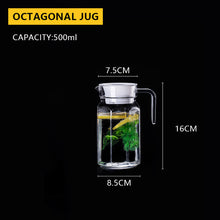 Load image into Gallery viewer, 0.5-1.1L Clear Carafe For Juice Jugs Plastic Water Pitcher Cold Milk Coffee Wine Beverage Iced Tea Pot/ Kettle With Lid / Handle
