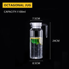 Load image into Gallery viewer, 0.5-1.1L Clear Carafe For Juice Jugs Plastic Water Pitcher Cold Milk Coffee Wine Beverage Iced Tea Pot/ Kettle With Lid / Handle

