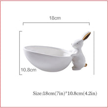Load image into Gallery viewer, Bunny Rabbit Ceramic plate,Dishes for Dessert Food Server Tray,cute Cake Stand, Tableware Crafts gift for Kitchenware lovers
