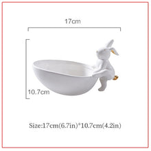 Load image into Gallery viewer, Bunny Rabbit Ceramic plate,Dishes for Dessert Food Server Tray,cute Cake Stand, Tableware Crafts gift for Kitchenware lovers
