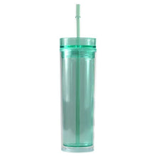 Load image into Gallery viewer, 16oz Slim Skinny Tumbler with Straw Water Bottle 480ml Acrylic BPA Free Clear Plastic Tumbler Wedding  Mother's Day Gift Custom
