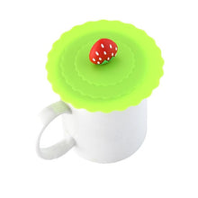 Load image into Gallery viewer, Cute Fruits Adorn Water Drinking Cup Lid FDA Silicone Anti-dust Bowl Cover Cup Seals Glass Mugs Cap Diameter 10cm
