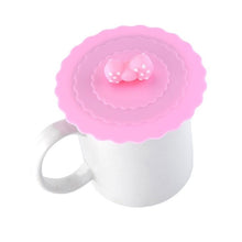 Load image into Gallery viewer, Cute Fruits Adorn Water Drinking Cup Lid FDA Silicone Anti-dust Bowl Cover Cup Seals Glass Mugs Cap Diameter 10cm
