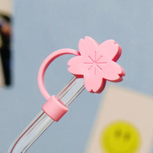 Load image into Gallery viewer, Pink Cherry Straw Straw Dust Plug Glass Cup Accessories Girl Heart Small Objects Suitable For Glass Straw Plug
