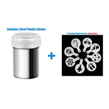 Load image into Gallery viewer, Coffee Mold Printing Assembly Stainless Steel Chocolate Shaker and Icing Sugar Powder Cocoa Flour Coffee Sifter D30
