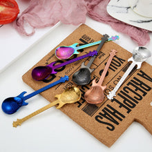 Load image into Gallery viewer, Guitar Shape Colorful Coffee Spoon Set Stainless Steel Dessert Ice Cream Spoon Tea Spoon Coffee Accessories Tableware Tea Set

